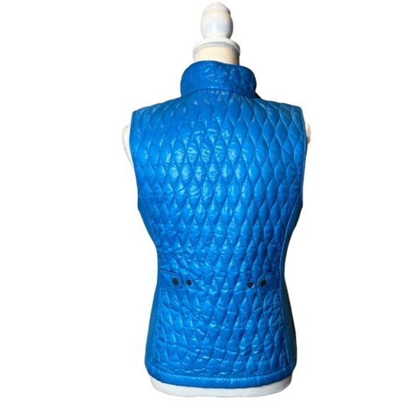 Talbots Diamond Quilted Vest with Stretch Side Panel Bright Blue Size Small - Picture 5 of 9
